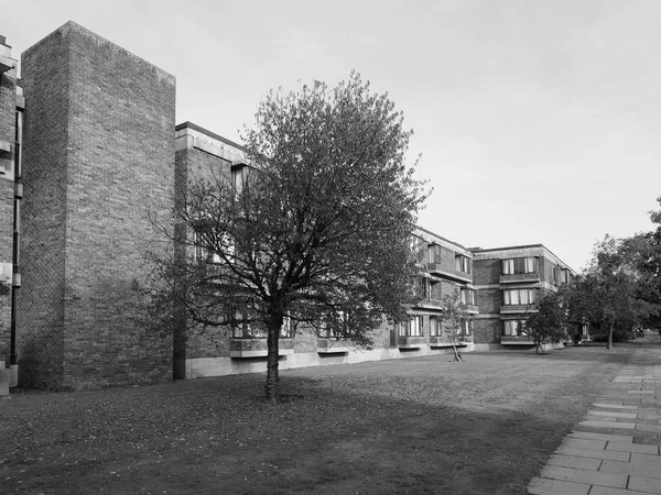 Cambridge Ngiltere Ekim 2018 Yaklaşık Churchill Üniversite Siyah Beyaz — Stok fotoğraf