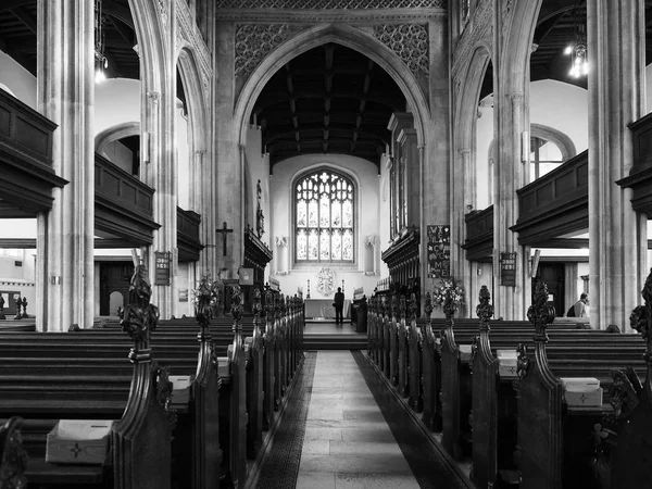 Cambridge Ngiltere Ekim 2018 Yaklaşık Büyük Mary Kilisede Siyah Beyaz — Stok fotoğraf