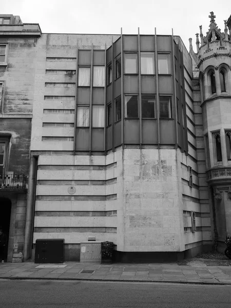 Cambridge Circa October 2018 Keynes Building King College Black White — Stock Photo, Image