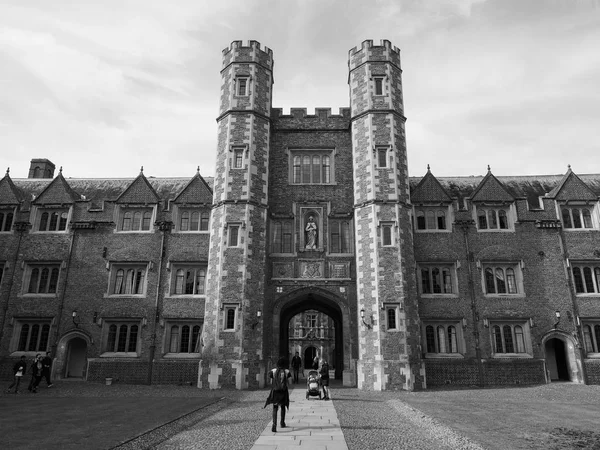 Cambridge Circa October 2018 Second Court John College Black White — Stock Photo, Image