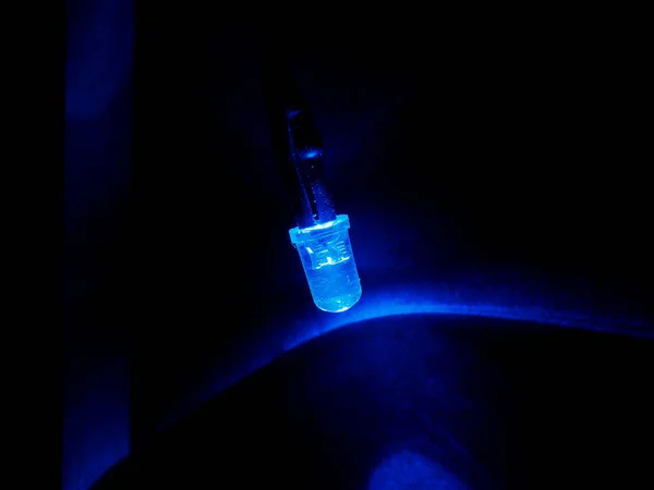 Luz Azul Emitida Por Led Con Espacio Copia —  Fotos de Stock