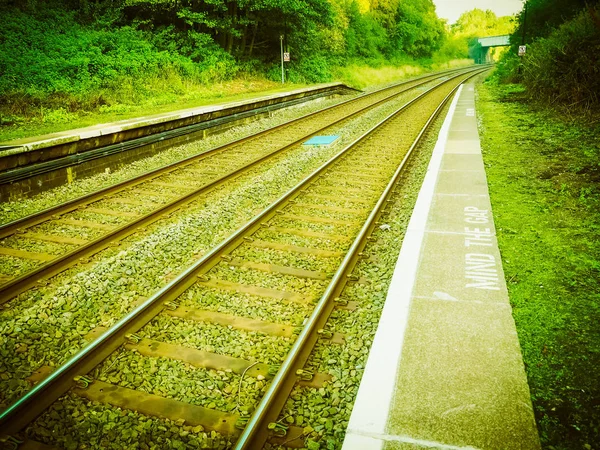 Ferrocarril Vías Para Tren Transporte Público Vintage Retro —  Fotos de Stock