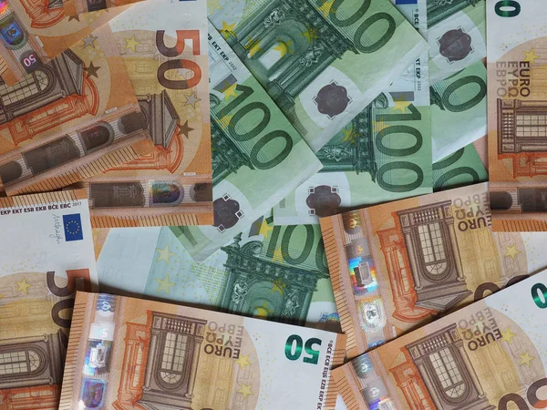 Billets 100 Euros Argent Eur Monnaie Union Européenne — Photo