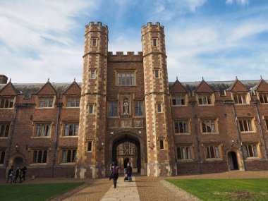 Cambridge, İngiltere - Ekim 2018 yaklaşık: St John's College, ikinci mahkeme
