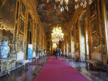 Torino, İtalya - Ekim 2018 yaklaşık: Palazzo Reale (Kraliyet Sarayı anlamına gelir) iç