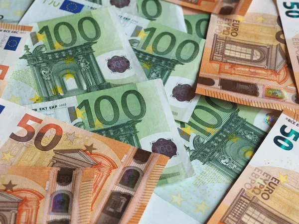 Och 100 Eurosedlar Eur Europeiska Unionens Valuta — Stockfoto