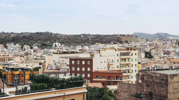 Luchtfoto Van Stad Van Cagliari Italië — Stockfoto