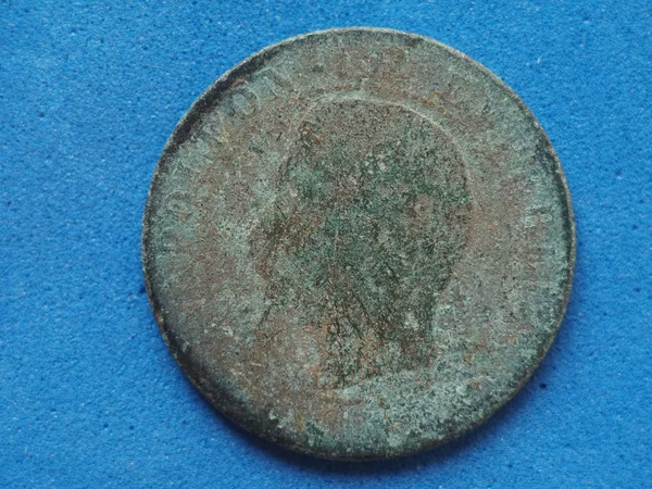 Antica Moneta Arrugginita Trovata Sott Acqua Nel Mare — Foto Stock