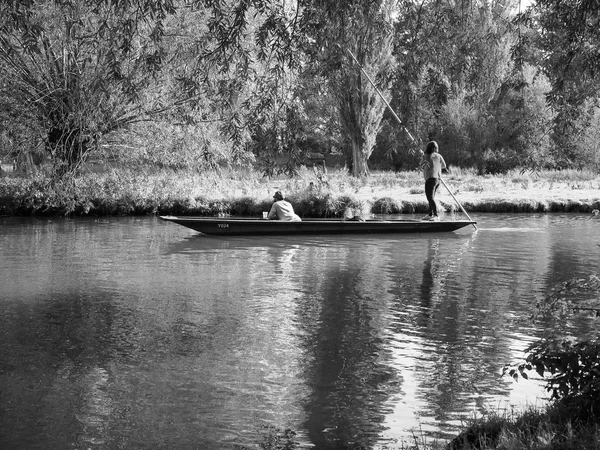 Cambridge Reino Unido Circa Octubre 2018 Punting River Cam Blanco —  Fotos de Stock