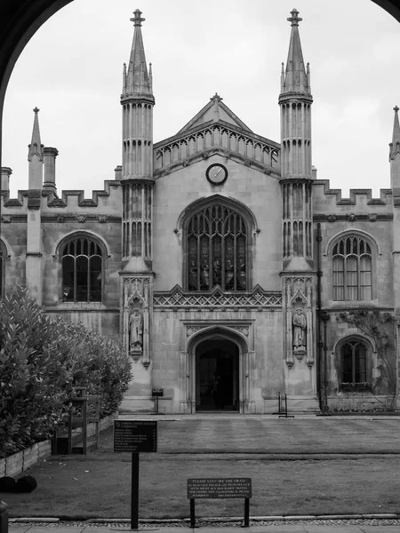 Кембридж Великобритания Circa October 2018 Corpus Christi College Black White — стоковое фото