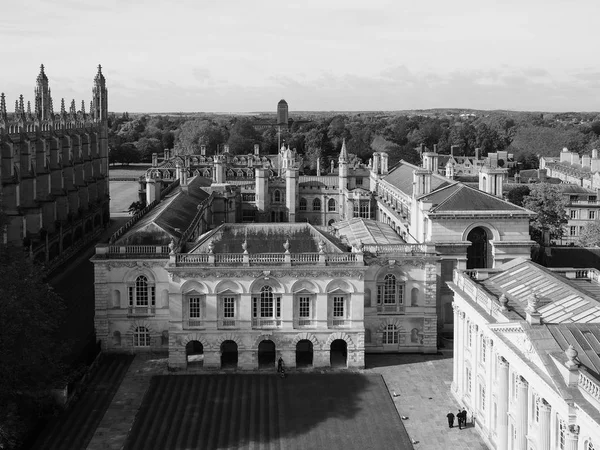 Cambridge Ngiltere Şehir Içinde Siyah Beyaz Havadan Görünümü — Stok fotoğraf