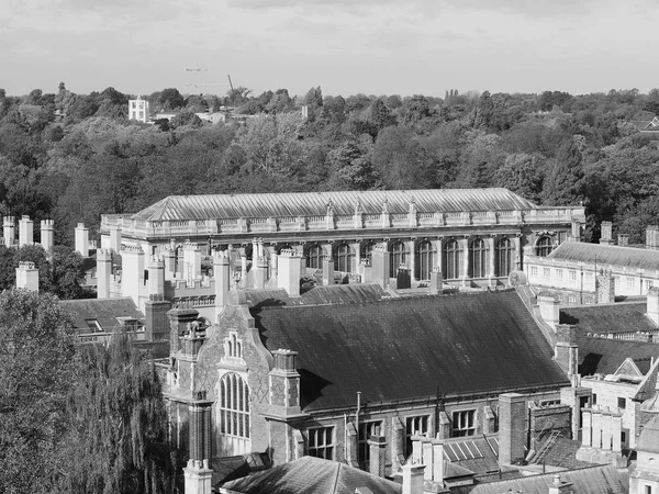 Cambridge Ngiltere Şehir Içinde Siyah Beyaz Havadan Görünümü — Stok fotoğraf