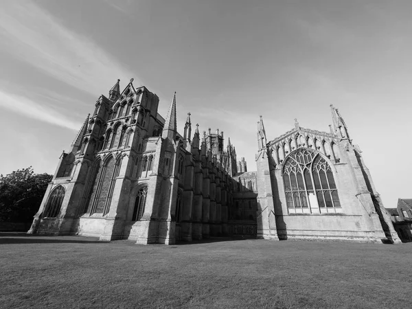 Ely Ngiltere Siyah Beyaz Ely Katedrali Eski Adıyla Kilisesi Etheldreda — Stok fotoğraf