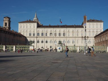 Torino, İtalya - Ekim 2018 yaklaşık: Palazzo Reale Kraliyet Sarayı anlamı