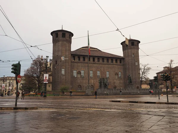 Turin Itália Circa Novembro 2018 Praça Piazza Castello — Fotografia de Stock