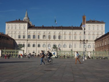 Torino, İtalya - Ekim 2018 yaklaşık: Palazzo Reale Kraliyet Sarayı anlamı