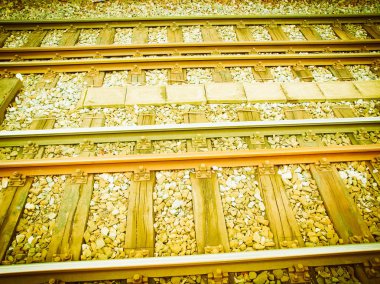 Tren veya demiryolu tren ulaşım vintage retro için takip