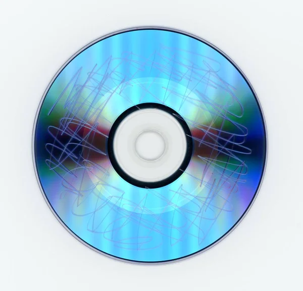 Scratched Dvd Multiple Sessions Visible Blue Dye — Stock Photo, Image
