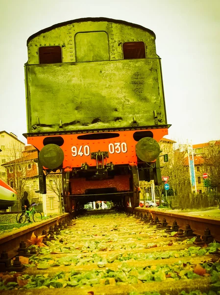 Detail Ancient Steam Train Locomotive Vehicle Vintage Retro — Stock Photo, Image