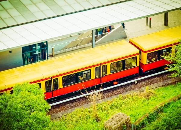 Tunnelbana Metro Tube Tåg För Kollektivtrafiken Vintage Retro — Stockfoto