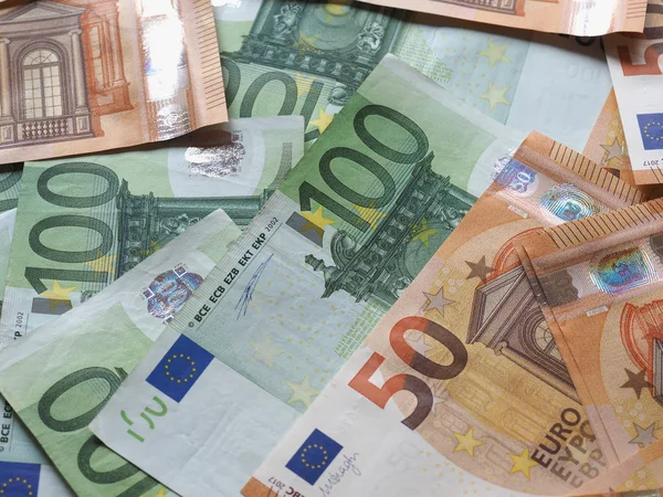 Och 100 Eurosedlar Eur Europeiska Unionens Valuta — Stockfoto