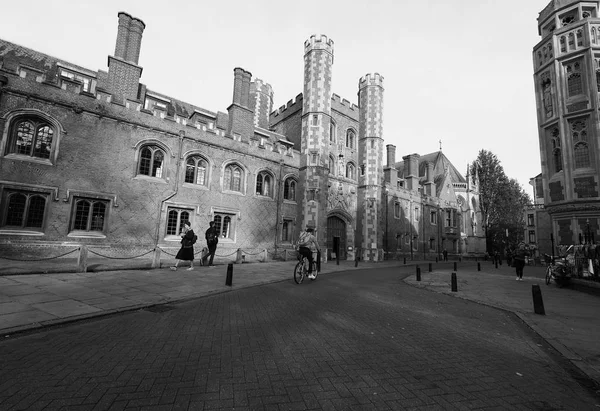 Cambridge Reino Unido Circa Octubre 2018 John College Blanco Negro —  Fotos de Stock