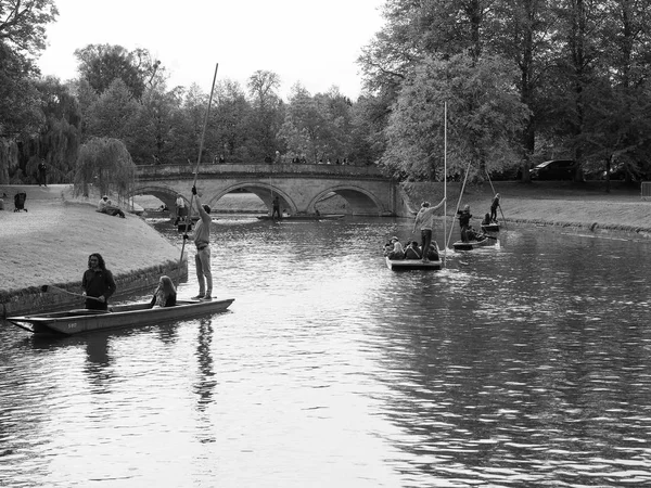 Cambridge Verenigd Koninkrijk Circa Oktober 2018 Punteren Rivier Cam Zwart — Stockfoto