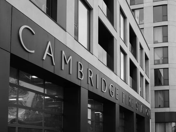 Cambridge Storbritannien Circa Oktober 2018 Cambridge Brandstation Parkside Plats Svart — Stockfoto