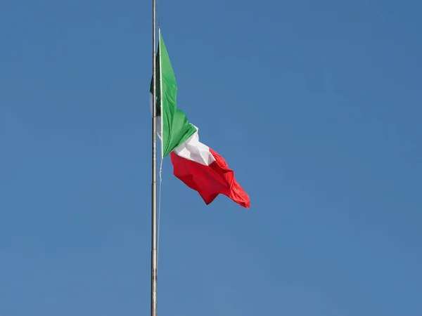 Bandera Nacional Italiana Italia Europa Sobre Cielo Azul —  Fotos de Stock