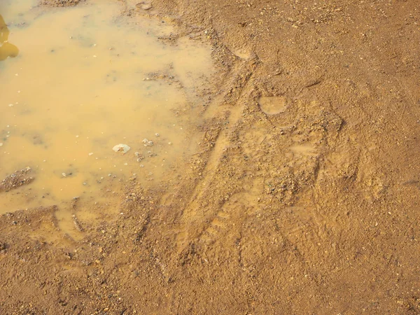 Charco Agua Lluvia Barro Suelo —  Fotos de Stock