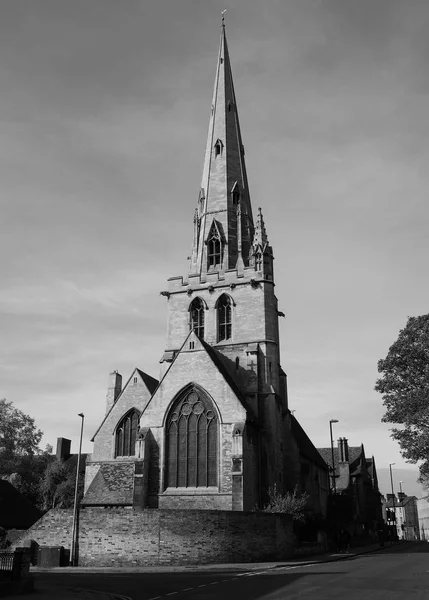 Iglesia Gótica Todos Los Santos Cambridge Reino Unido Blanco Negro —  Fotos de Stock