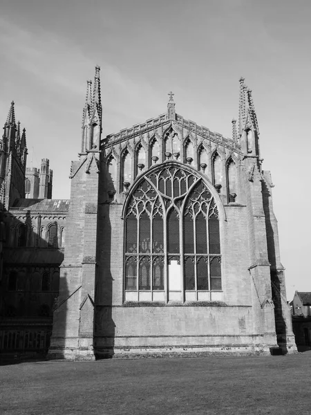 白と黒のエリー 英国でイーリー大聖堂 旧教会の エセルドレーダと聖ペテロと聖の教会と分割されていない三位一体 — ストック写真