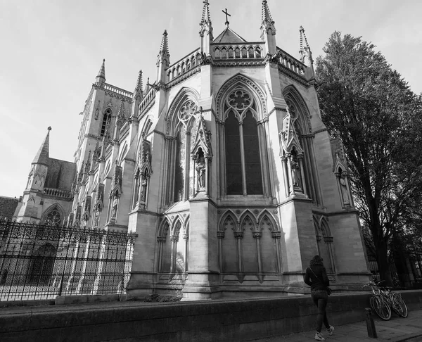 Cambridge Ngiltere Yaklaşık Ekim 2018 Siyah Beyaz John College Chapel — Stok fotoğraf