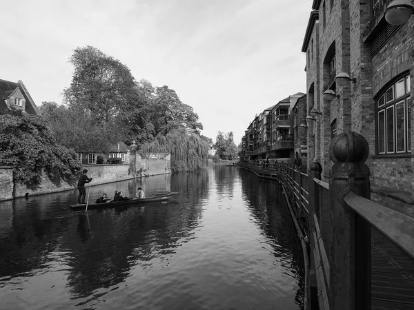 Cambridge Reino Unido Circa Outubro 2018 Punting River Cam Preto — Fotografia de Stock