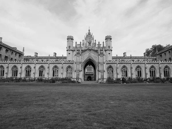 Cambridge Circa October 2018 New Court John College Black White — Stock Photo, Image