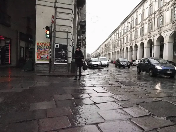 Τορίνο Ιταλία Circa Νοεμβρίου 2018 Βροχερή Μέρα Στη — Φωτογραφία Αρχείου