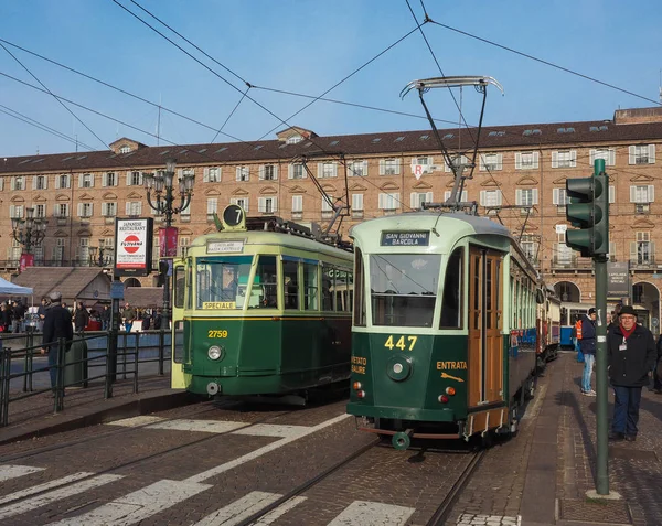 Turin Itália Circa Dezembro 2018 Vintage 2759 447 Bonde Festival — Fotografia de Stock