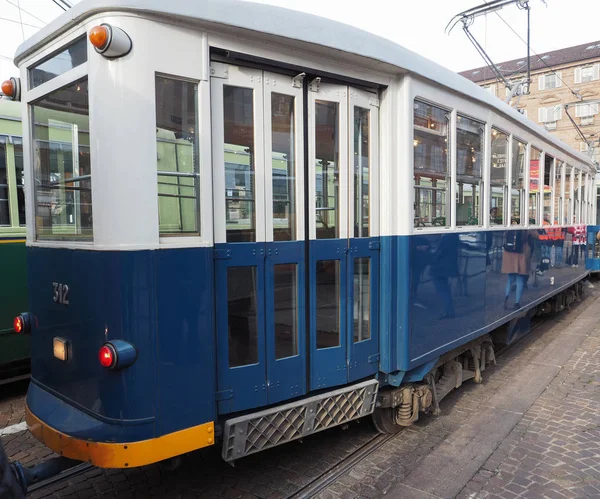 Turin Italien Dezember 2018 Vintage 312 Tram Von Rom Cinecitta — Stockfoto