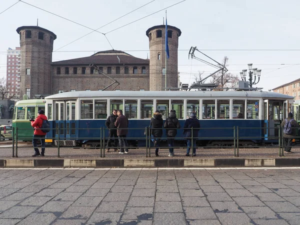 Turin Italy Circa December 2018 Vintage 312 Tram Rome Cinecitta — Stock Photo, Image