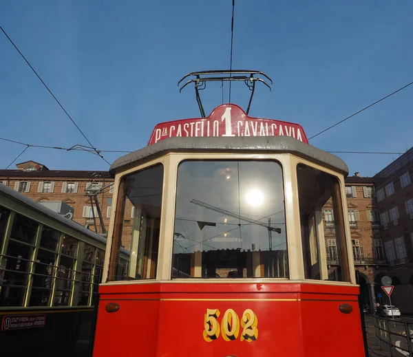 Turin Itália Circa Dezembro 2018 Vintage 502 Eléctrico Trolley Festival — Fotografia de Stock