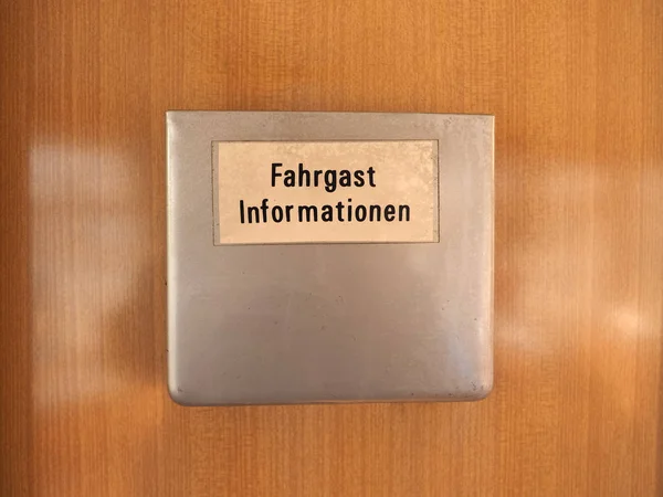 Fahrgast Informationen Menande Passagerarinformation Logga Vintage Tyska Spårvagn — Stockfoto