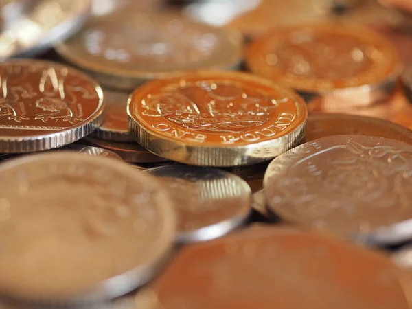 コインはお金 Gbp 背景として役に立つイギリスの通貨ポンド — ストック写真