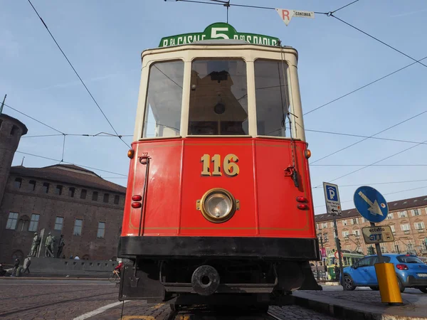 Turin Itália Circa Dezembro 2018 Eléctrico Vintage 116 Construído 1911 — Fotografia de Stock