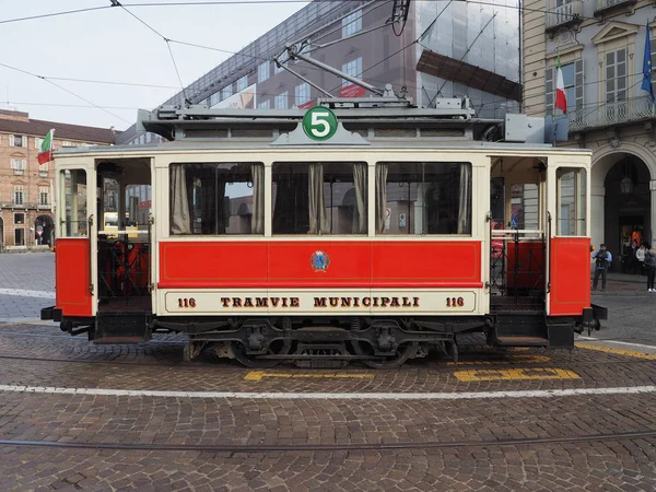 Turin Itália Circa Dezembro 2018 Eléctrico Vintage 116 Construído 1911 — Fotografia de Stock