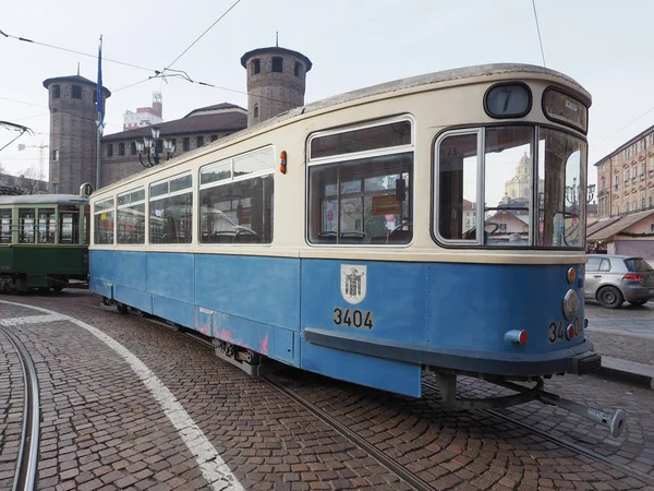 Turin Italie Circa Décembre 2018 Remorque Tramway Vintage German 3404 — Photo