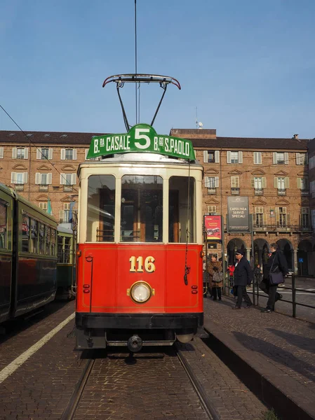 Turin Italien Dezember 2018 Vintage 502 Tram Trolley Festival — Stockfoto