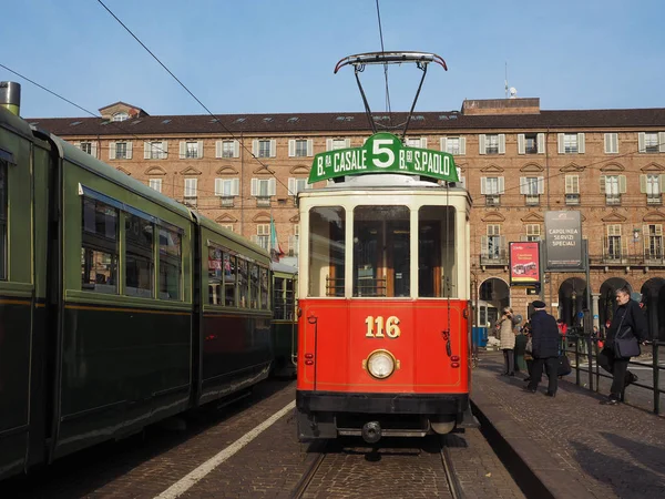 Turin Italien Dezember 2018 Vintage 502 Tram Trolley Festival — Stockfoto