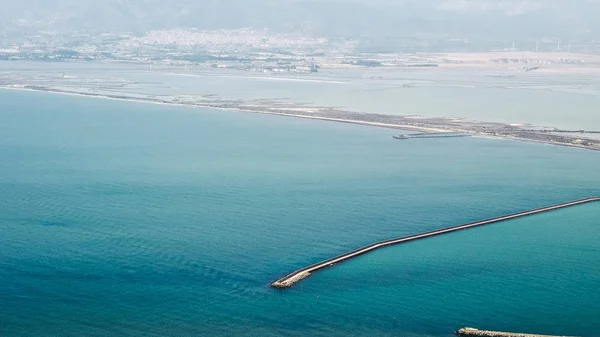 Vista Aérea Laguna Costera Stagno Santa Gilla También Conocida Como —  Fotos de Stock