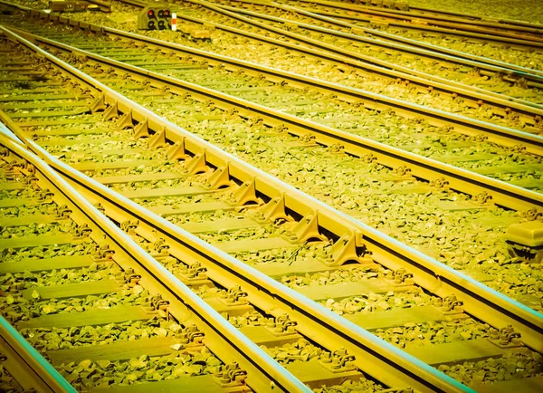 Detalle Ferrocarril Vías Para Trenes Vintage Retro —  Fotos de Stock