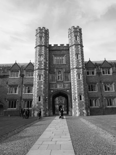 黒と白の ジョンの大学 ケンブリッジ イギリス 2018年 月年頃 セカンド裁判所 — ストック写真